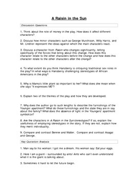 Raisin in the Sun Essay Papers