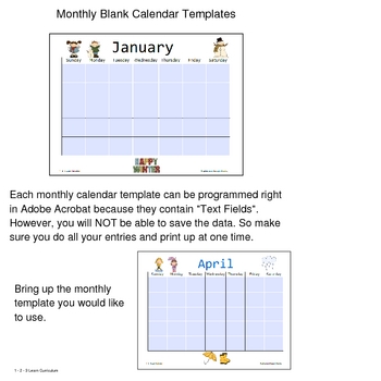 Blank Monthly Calendar Template on Blank Monthly Calendar Templates