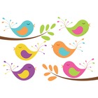 Clip Art Baby Birds and Tree Branches