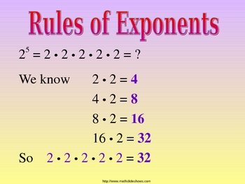 Powerpoint Presentation on Exponents With Multiplication A Powerpoint Presentation