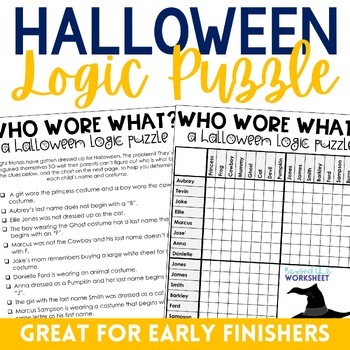 Halloween Crossword on Halloween Logic Puzzle