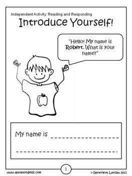 Introduce Yourself Worksheets Introduce Yourself Worksheets