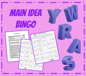Main Idea Powerpoint on Main Idea Bingo Cards