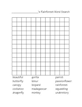 create a word search worksheet