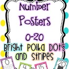 Number Posters 0-20 {Bright Polka Dots and Stripes}