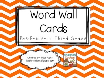 Orange Chevron Word Wall