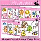 Phonics Vowel Sounds Clip Art Value Pack - Personal or Com