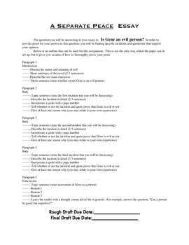 A Separate Peace Essay Examples