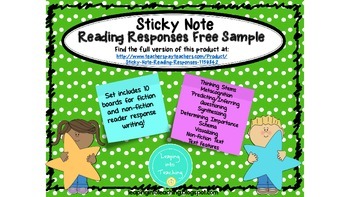 Sticky Note Reading Response Free Sample