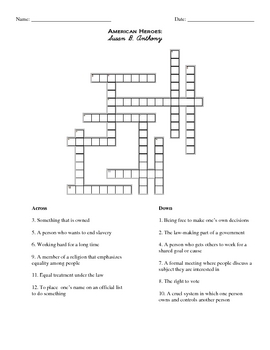Crossword Puzzles on Paul Revere Vocabulary Crossword Puzzle   Jenna Henkel