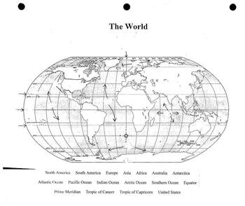 World  Test on World Map Blank