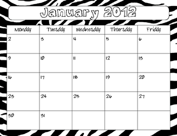 Print  Calendar on Zebra Print Teacher Management System