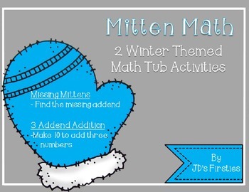 Addition Math Tubs (Mitten Math) - Winter Edition