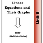 Algebra Multiple Choice Test - Unit 5: Linear Equations an
