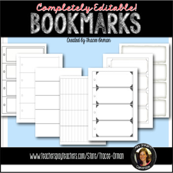 Bookmark Templates WORD Printables Reading