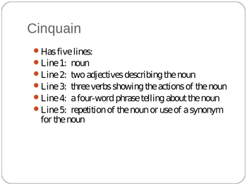 How to write a cinquain poem picture