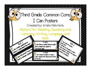 Common Core Posters for 3rd grade- Student Friendly