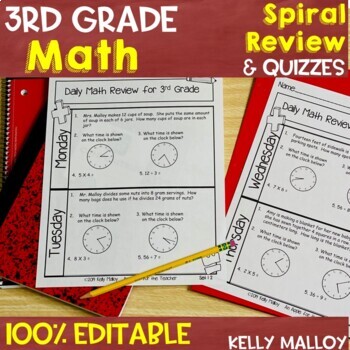 Third Grade Daily Math Review - Spiral Math Review for Thi