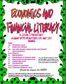 Economics and Financial Literacy 3.E.1, 3.E.2
