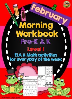 February Pre-K and Kindergarten Morning Work (Common Core 