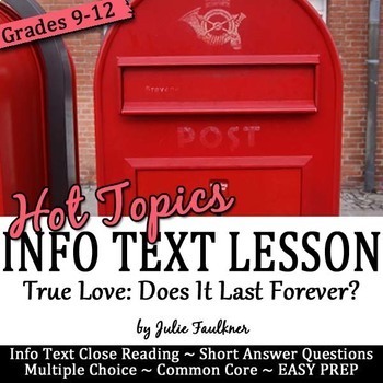 Valentine's Day for Secondary ELA Nonfiction Close Reading Lesson {True Love}