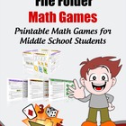 MathFileFolderGames: 42 Printable Math Games for Middle Sc
