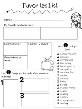 An Apple For The Teacher: Learning About Your Students - Reading Interest  Surveys Worksheet Wednesday #5