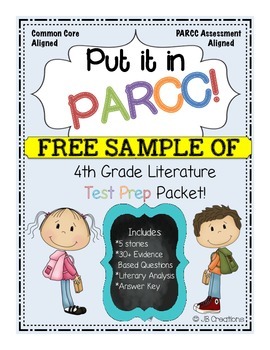 PARCC Test Prep Pack for 4th Grade Literature: Freebie Sample!