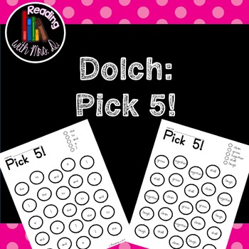 Pick Five Sight Word Pack