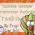 Thanksgiving No Prep Grammar Pack Freebie